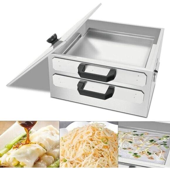 Rice Noodle Rolls Machine 2-layer 304 Stainless Steel Steamed Vermicelli Roll - Picture 5 of 6